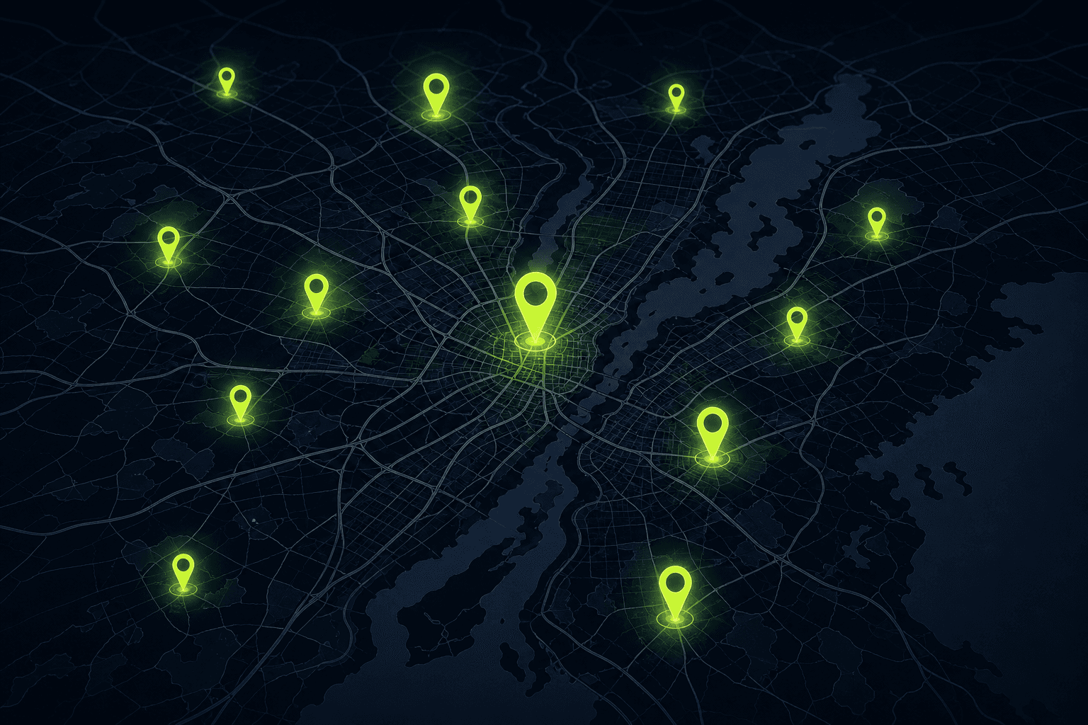 Chicagoland service coverage map with location pins