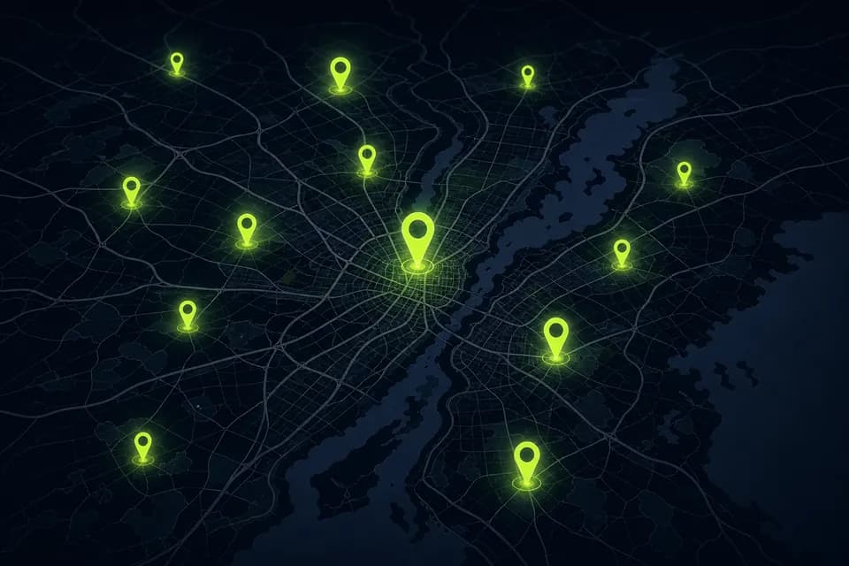 Chicagoland service coverage map with location pins